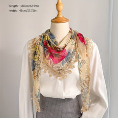 Lace Triangle Shawl Thin Fringed Scarf Sunscreen Casual Wrap