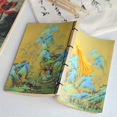 Chinese Calligraphy Notebook with Ancient Paintings
