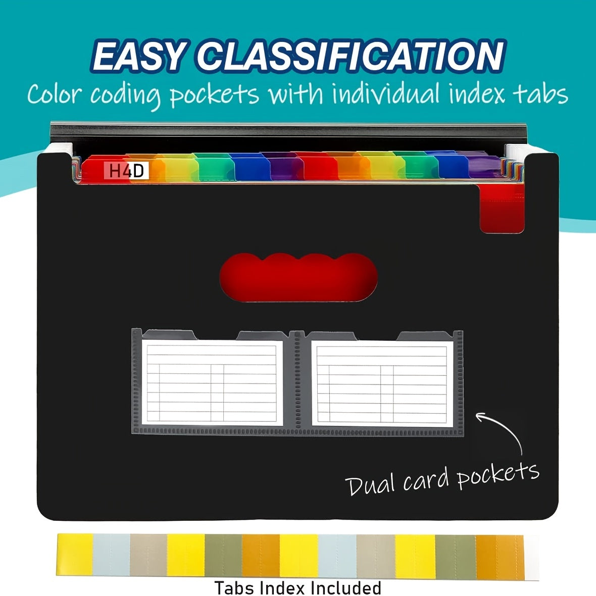 Accordion File Folder with Blank Labels, File Organizer