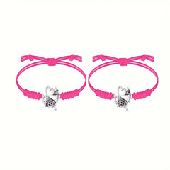 2pcs Cheerleader Charm Bracelet Adjustable For Cheer Team