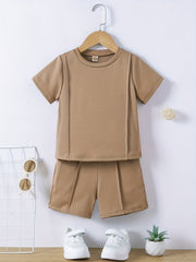 Boys Casual Short Sleeve T-shirt & Shorts Set - Summer Kids Clothing