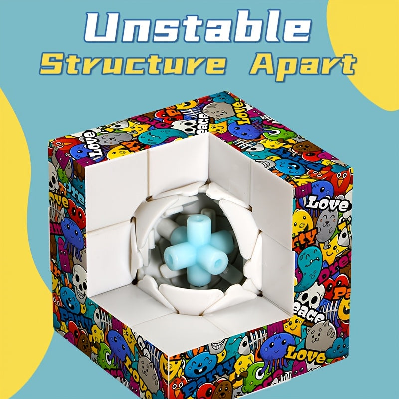 Colorful 3x3 Cube Puzzle Graffiti Art Toy for Christmas Halloween