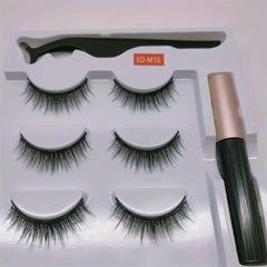 3 Pairs Magnetic Eyelash Set with Liquid Pen, Tweezers & Glue