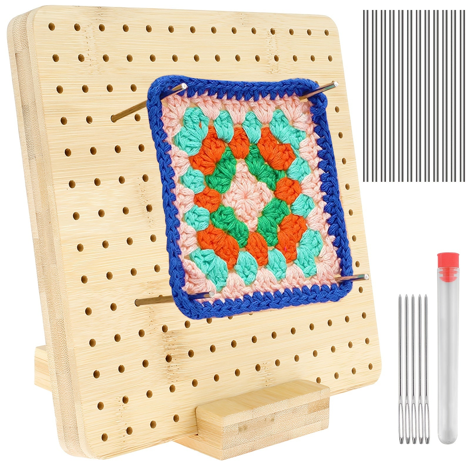 Blocking Board Kit 10 Steel Rod Pin 19 Crochet Wooden Board