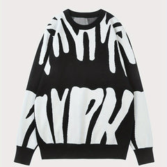 Men's Geometric Cable Sweater High Stretch Pullover