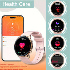 Meatball Women's Smartwatch 4 Round Smartwatch with Pedometer 120 Sports Modes