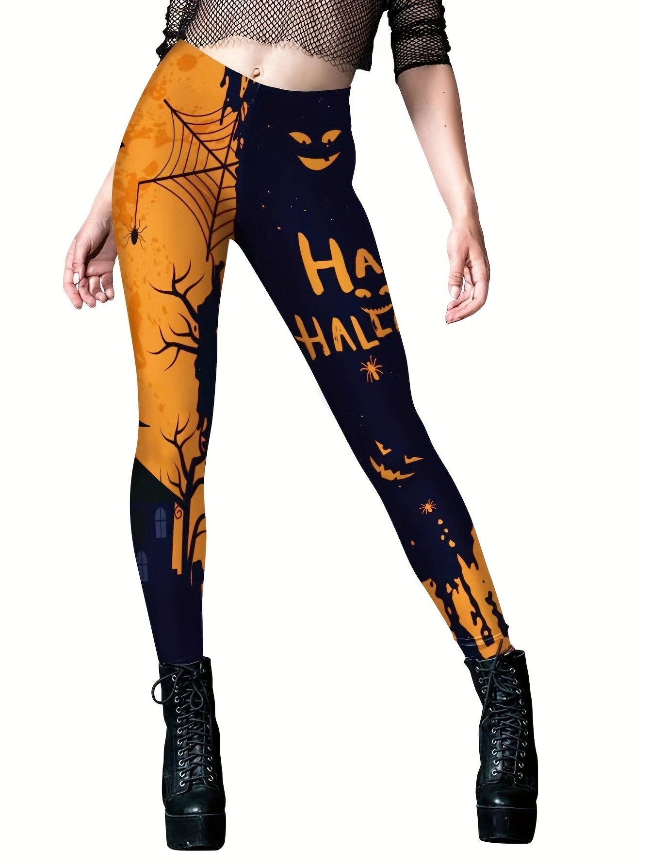 Halloween Print Skinny Leggings Stretchy Leggings Women