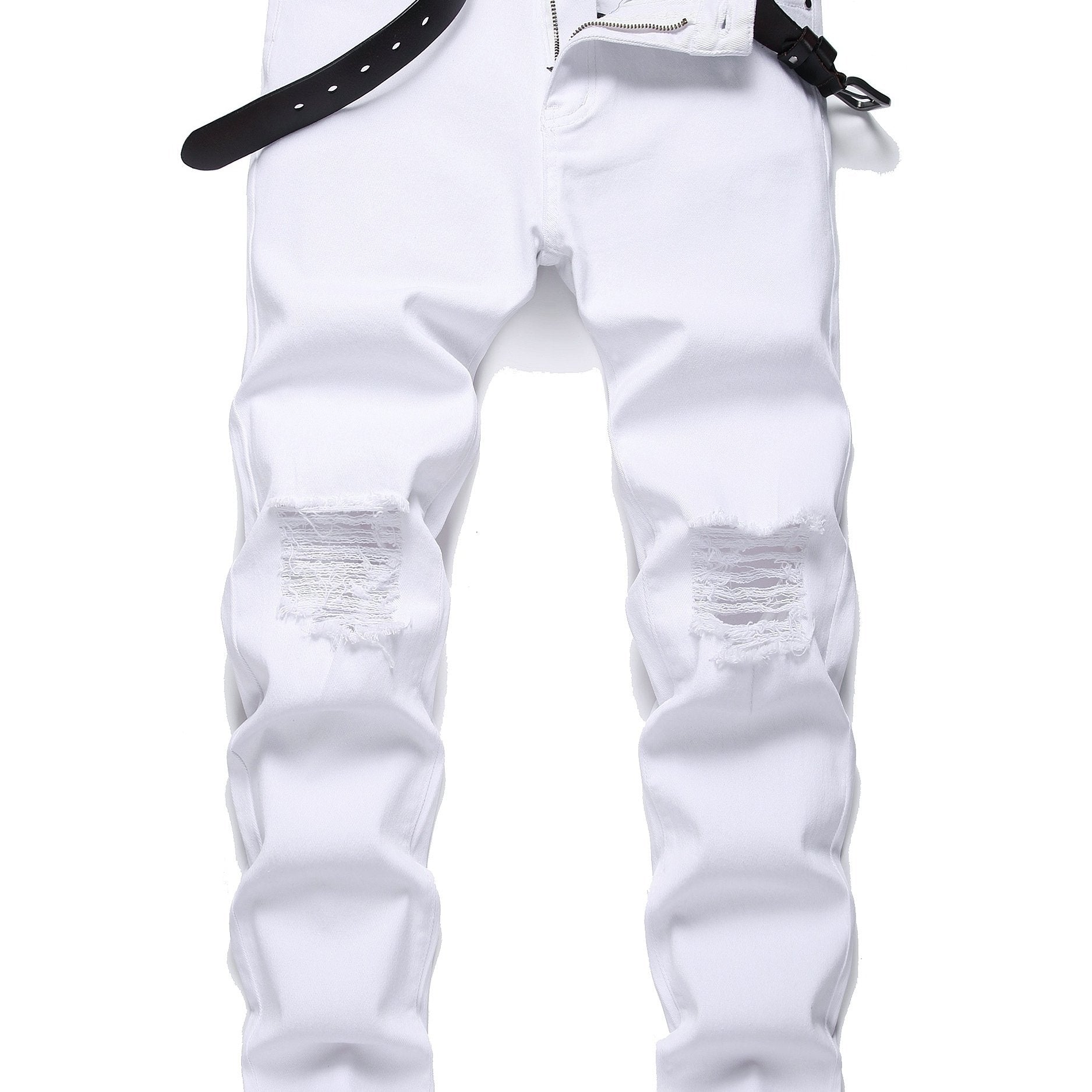 Men's Slim Fit Ripped Jeans Casual Stretch Slim