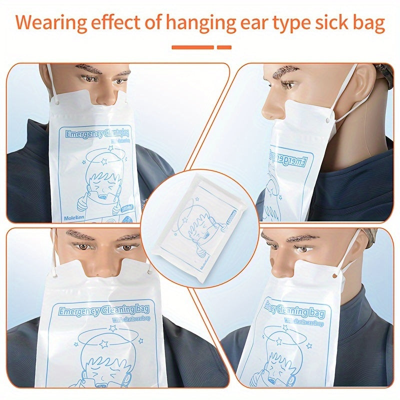 10pcs Hanging Ear Vomiting Bag Disposable Travel Sanitary Bag