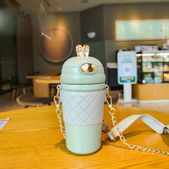 Rabbit Stainless Steel Insulation Cup with Bouncing Straw