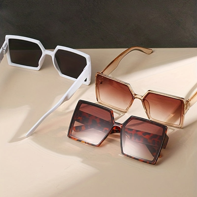 3 Pairs Large Square Sunglasses UV400 Sun Shades Glasses