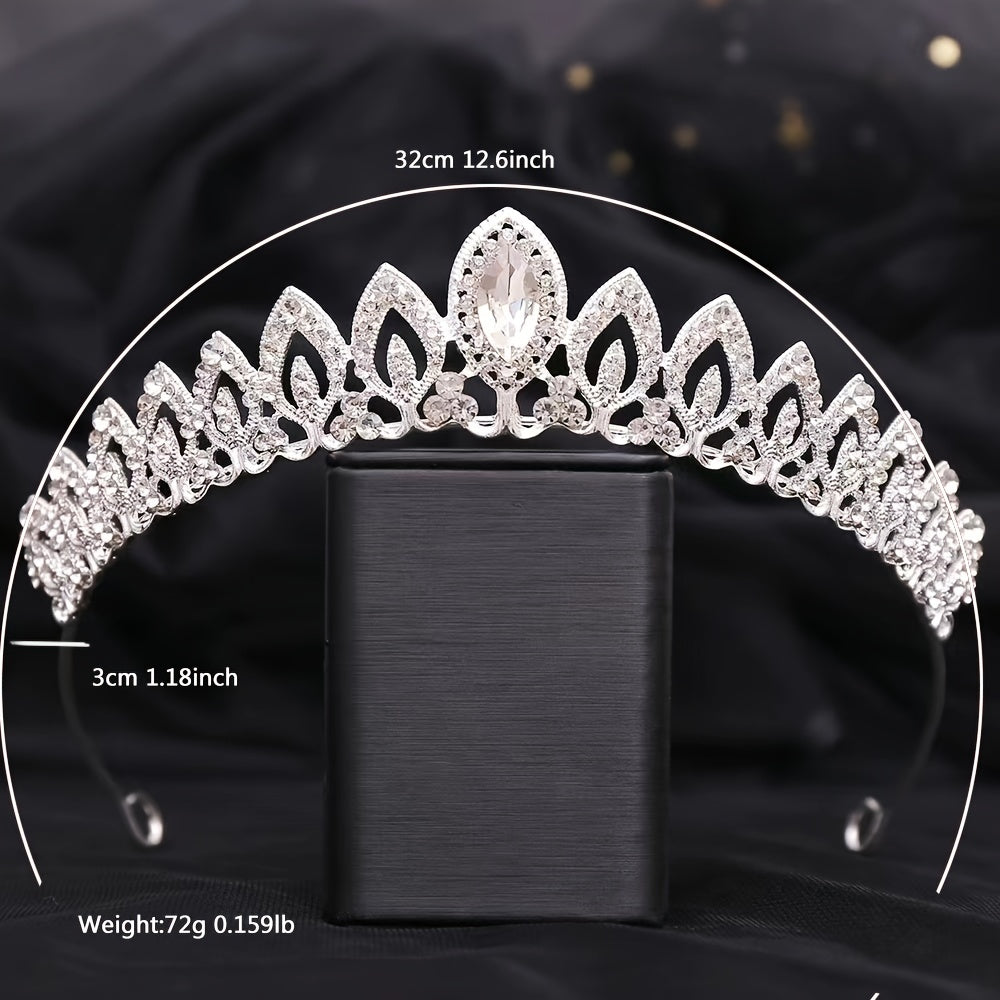 Crystal Crown Rhinestones Tiara Headband Bridal Wedding Veil