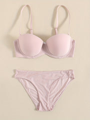 Seamless Balcontte Bra & Thin Bikini Panties Set