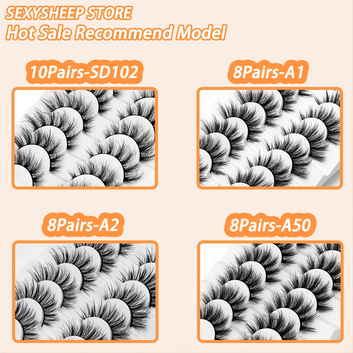 8 Pairs 3D Mink False Eyelashes Fluffy Wispy Lashes Faux Mink Natural Look