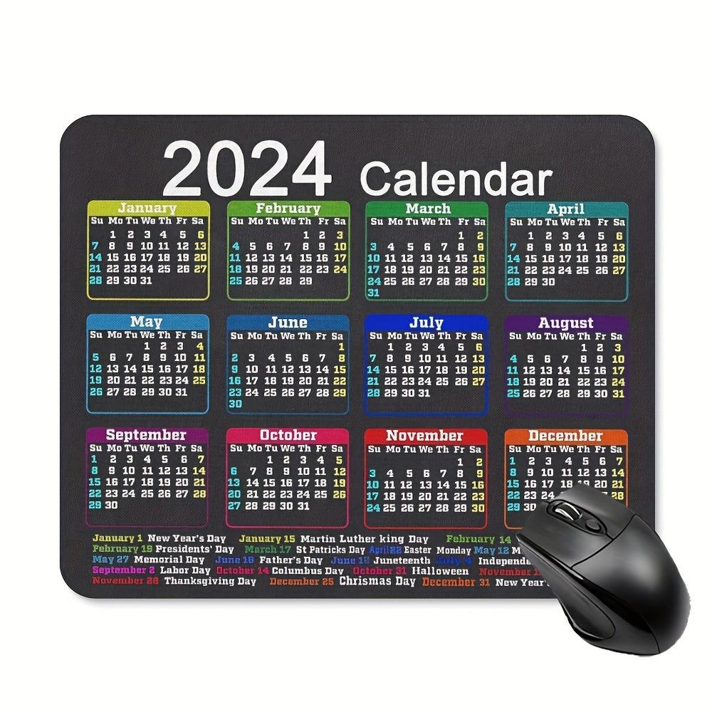 Mouse Pad Calendar Non-slip Rubber Base Waterproof Mouse Pad