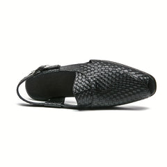Men's Woven Effect Sandal Shoes Peep Toe Slip on Shoes