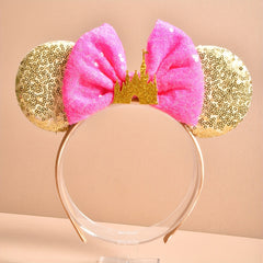 Sweet Sequin Bow Mouse Ear Headband Decorative Hair Accessories