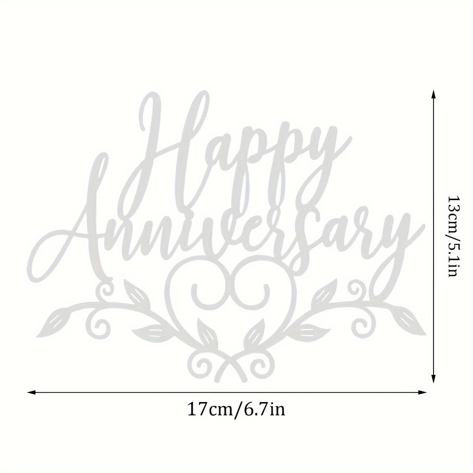 Glitter Happy Anniversary Cake Topper - Party Decorating Supplies