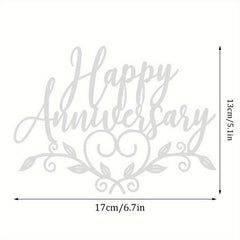 Glitter Happy Anniversary Cake Topper - Party Decorating Supplies