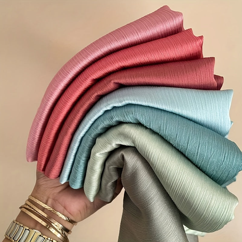 Satin Silk Hijab Shawl Women Veil Ramadan Head Wraps Headscarves Solid Bonnet