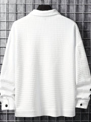 Men's Button Lapel Collar Long Sleeve Jacket