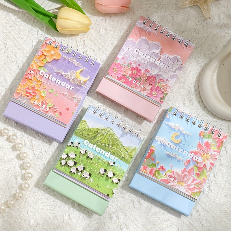Mini Desk Calendar Colorful Tabletop Flip Calendar