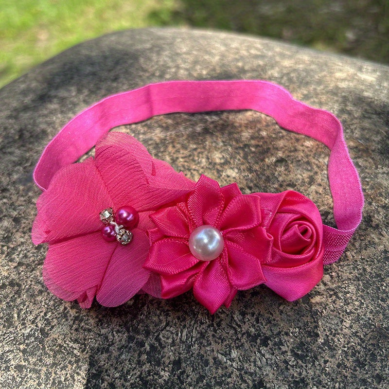 Cute Baby Girls Pearl Flower Hairband for Decoration