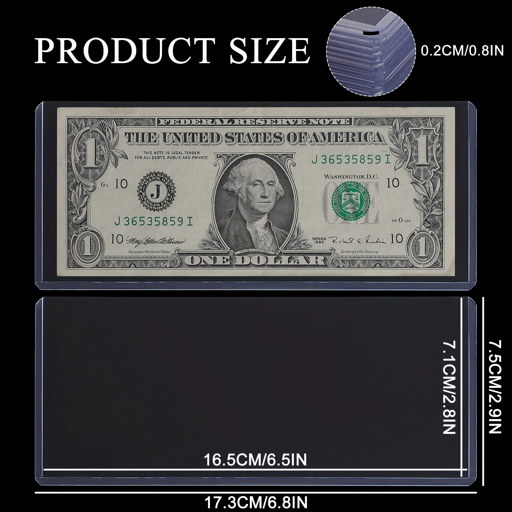10pcs PVC Currency Stamp Display Stand for Regular Banknote Protective Sleeve