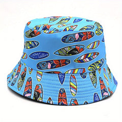 Colorful Skateboard Pattern Sunshade Bucket Hat for Outdoor Travel