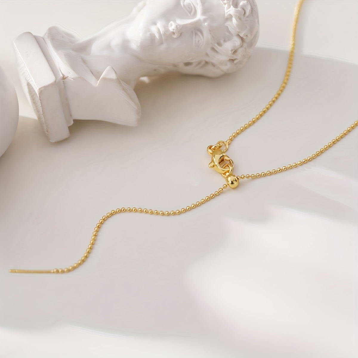 Girl's Classic Golden Titanium Steel Chain Necklace