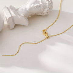 Girl's Classic Golden Titanium Steel Chain Necklace