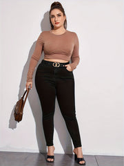 High Rise Skinny Jeans Women's Plus High Stretch Casual Denim
