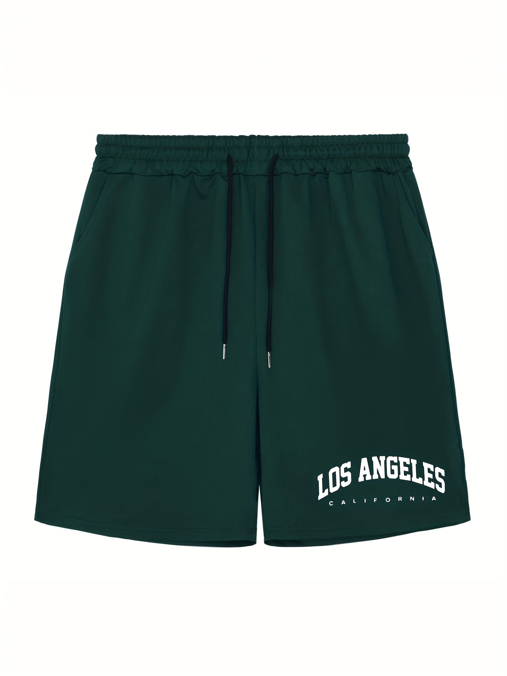 Men's LA Print Workout Shorts Active Stretch Sports Shorts