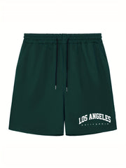 Men's LA Print Workout Shorts Active Stretch Sports Shorts