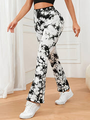 Tie Dye Yoga Flared Pants Athletic Bootcut Leggings for Women