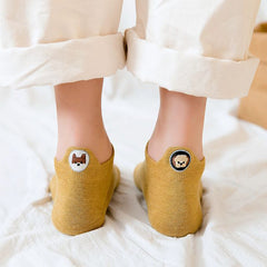 10 Pairs Women's Funny Dog Embroidered Expression Ankle Socks
