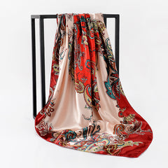 Vintage Women Scarf Square Shawl Bandana Print 35 x 35 Head Scarf