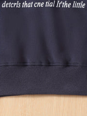 BA Letter Print Kid's Sweatshirt Long Sleeve Top Crew Neck Pullover