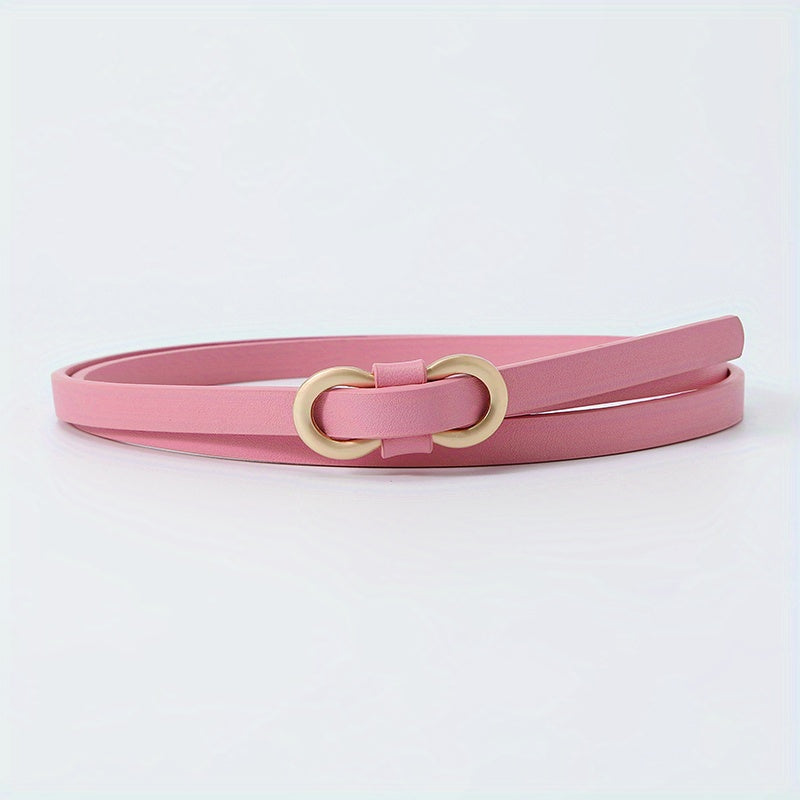 Vintage Metal Buckle Thin Belt Jeans Pants Belt
