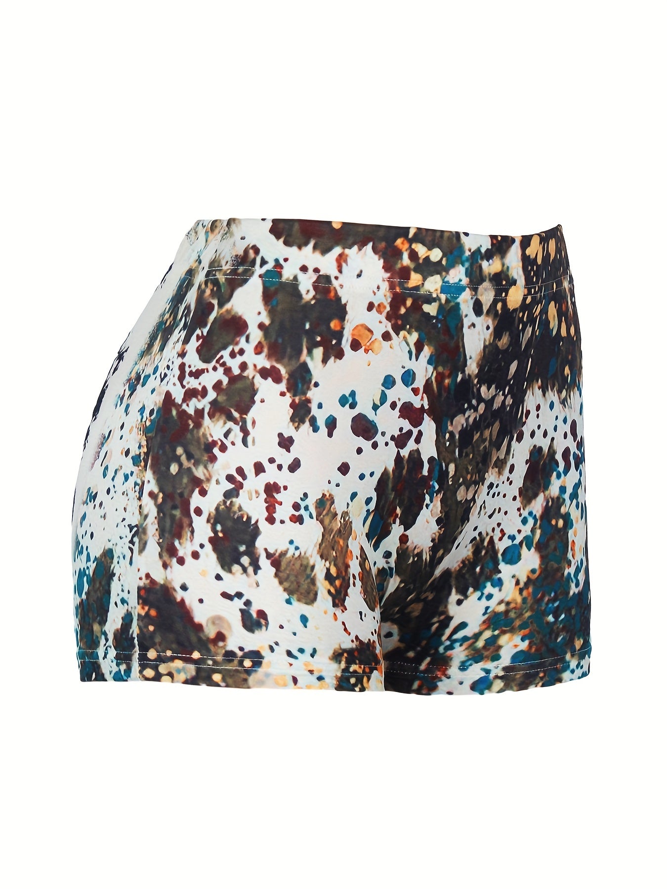 Plus Size Western Style Shorts Women's Plus Graphic & Art Letter & Leopard Print