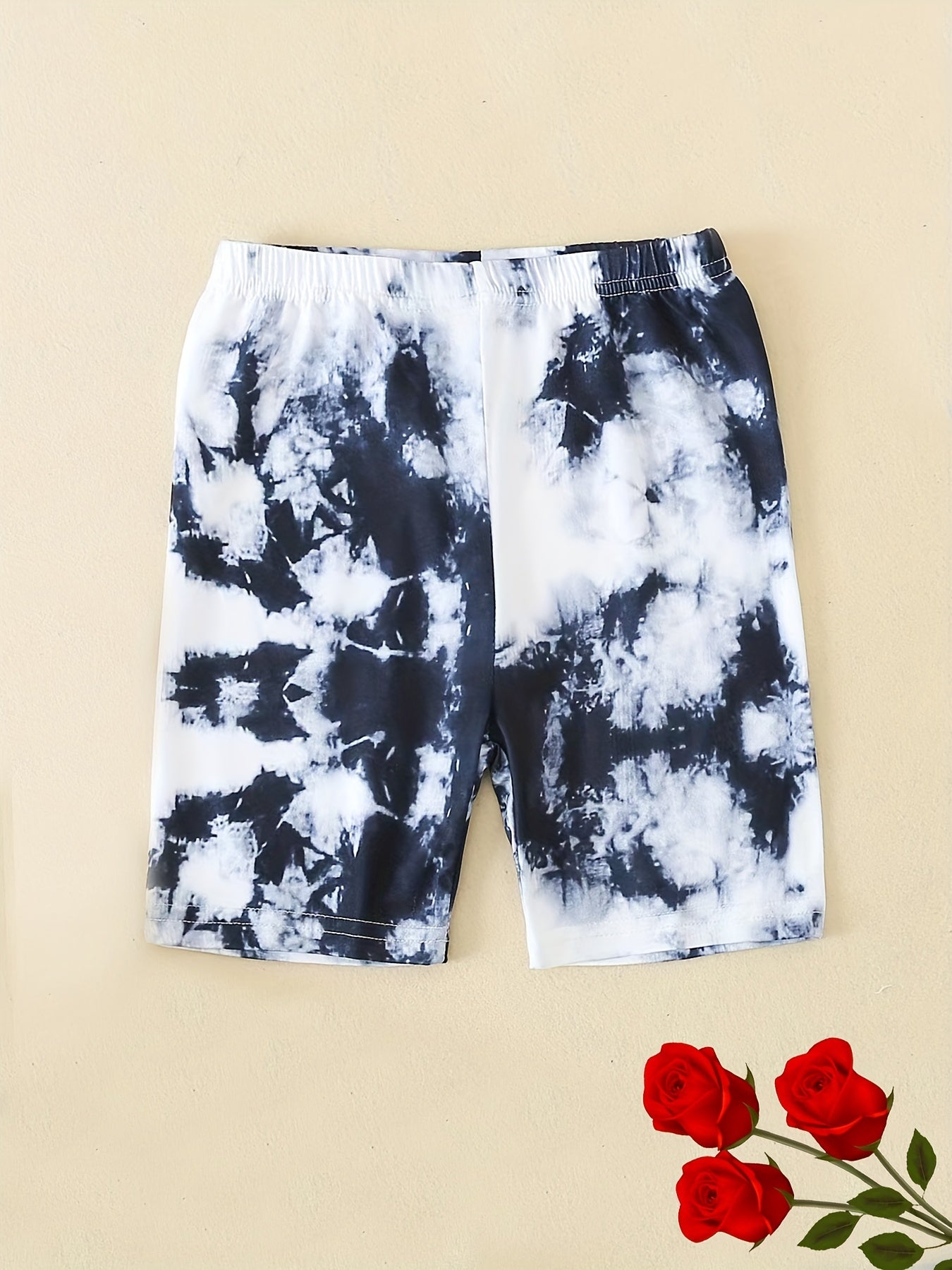 Girls Tie Dye Waistband Shorts Breathable Casual Pants