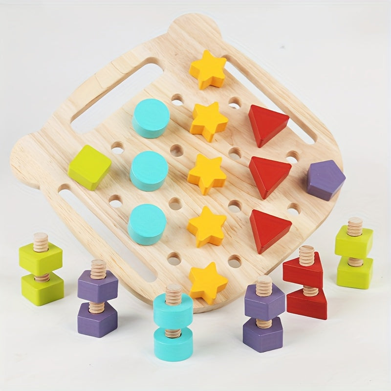 Wooden Teddy Bear Shape Matching Toy for Boys and Girls