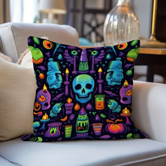 Neon Pattern Skull Pillowcase for Sofas & Chairs