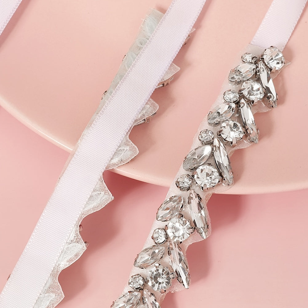 Leaf Rhinestone Bridal Belt Wedding Waist Chain Sash Beaded Handcrafted