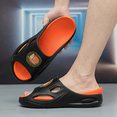 Men's Color Block Slides Soft Sole Slippers for Outdoor Activities