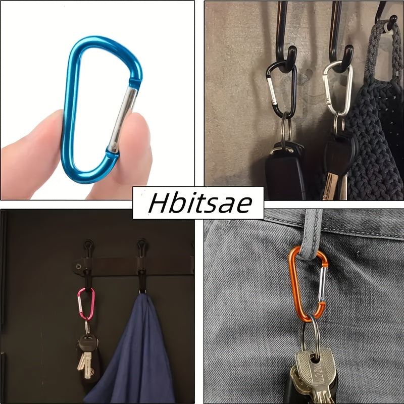 6pcs D Carabiners Waterproof Hanging Buckles For Climbing Hiking