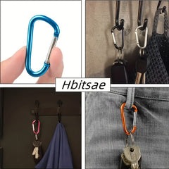 6pcs D Carabiners Waterproof Hanging Buckles For Climbing Hiking