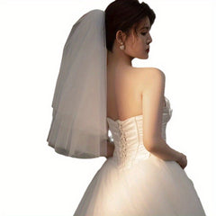 Bridal Wedding Veil & Plain Yarn Soft Fabric Studio Fairy Veil