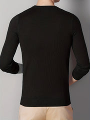Men's Warm Wreath Pattern Crew Neck Knit Sweater