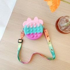 Cartoon Rainbow Crossbody Bag with Colorful Straps